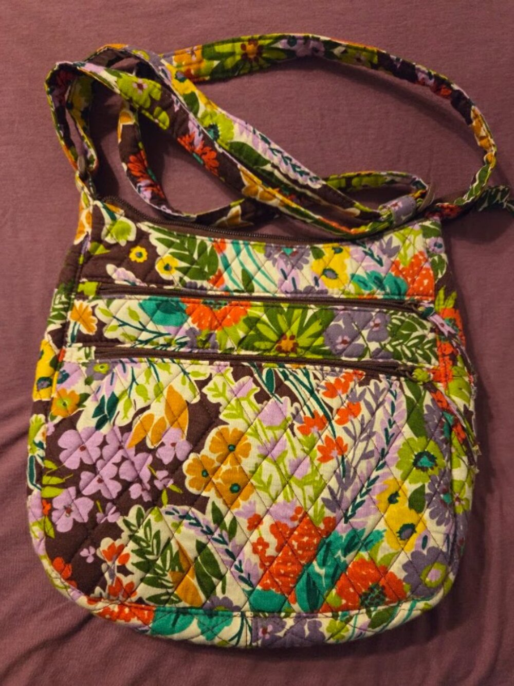 Vera Bradley - Evening Garden Triple Zip Hipster